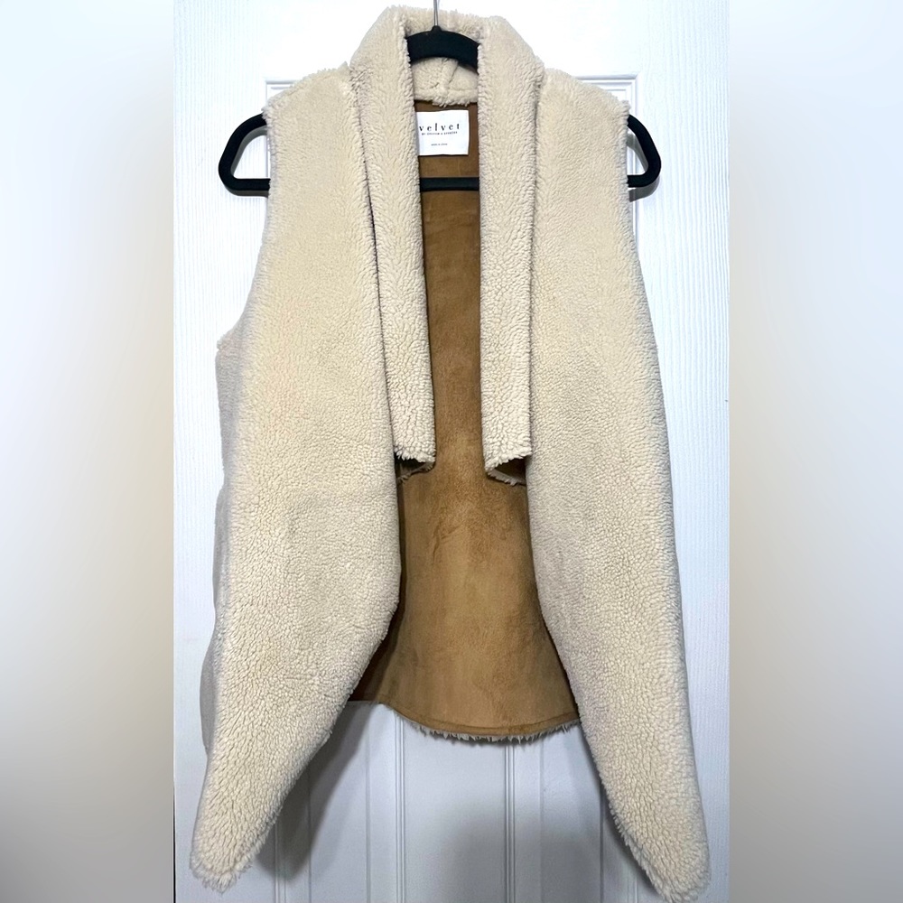 Velvet by Graham & Spencer faux suede and Sherpa sleeveless coat